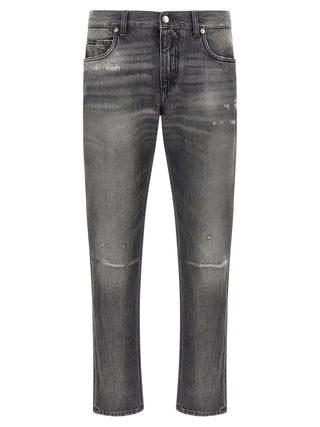 Gray Cotton Jeans Denim