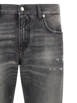 Gray Cotton Jeans Denim