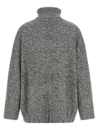 Gray Polyester Cardigan