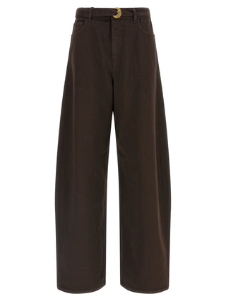 Brown Cotton High-Waisted Jean