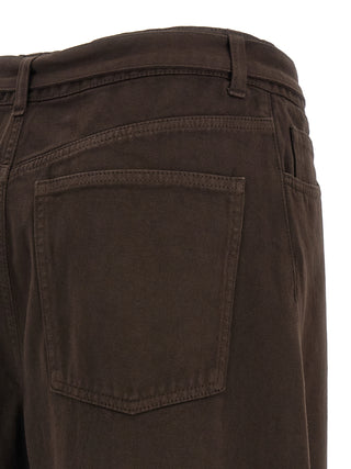 Brown Cotton High-Waisted Jean