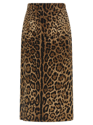 Brown Viscose Midi Skirt