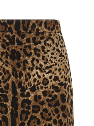 Brown Viscose Midi Skirt