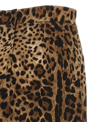 Brown Viscose Midi Skirt