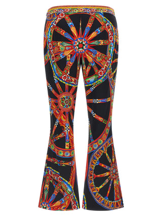 Multicolor Silk Flared Pants