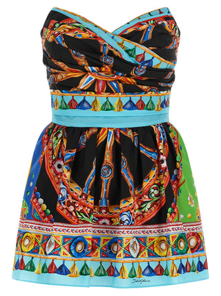 Multicolor Cotton Short Dress