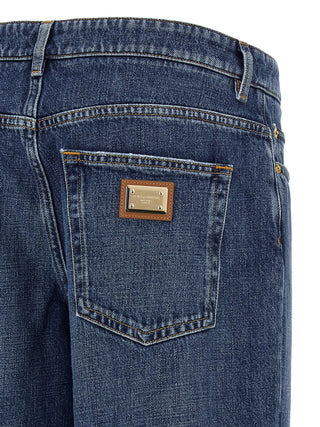 Blue Cotton Relaxed Fit Jeans