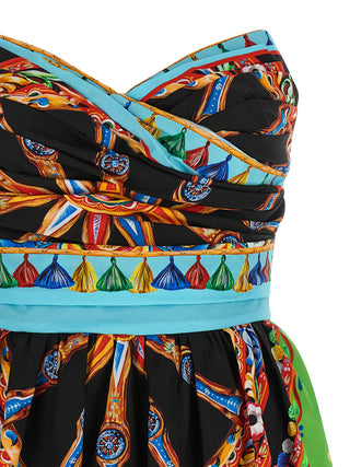 Multicolor Cotton Short Dress