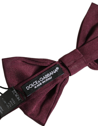Men Maroon 100% Silk Adjustable Neck Papillon Bow Tie