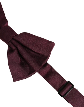 Men Maroon 100% Silk Adjustable Neck Papillon Bow Tie