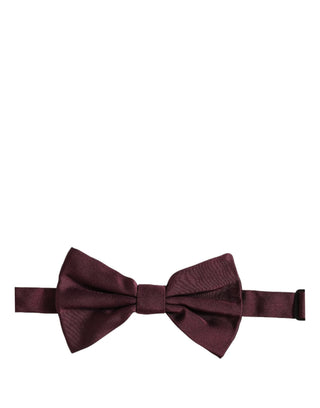 Men Maroon 100% Silk Adjustable Neck Papillon Bow Tie
