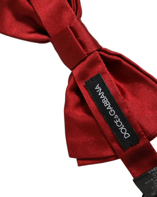 Men Red 100% Silk Adjustable Neck Papillon Bow Tie