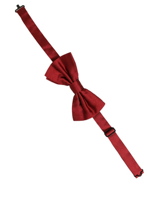 Men Red 100% Silk Adjustable Neck Papillon Bow Tie