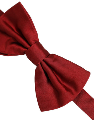 Men Red 100% Silk Adjustable Neck Papillon Bow Tie