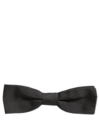 Men Black 100% Cotton Adjustable Neck Papillon Bow Tie