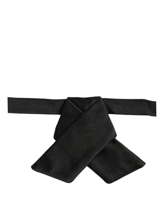Men Black 100% SIlk Adjustable Neck Papillon Bow Tie