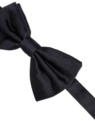 Men Black 100% Silk Adjustable Neck Papillon Bow Tie
