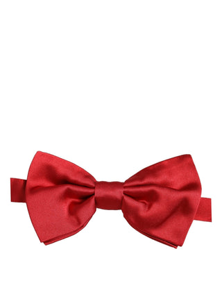 Men Red 100% Silk Adjustable Neck Papillon Bow Tie