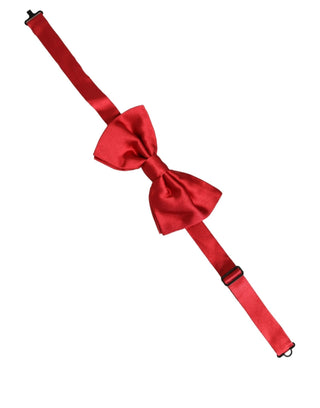 Men Red 100% Silk Adjustable Neck Papillon Bow Tie
