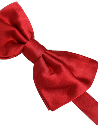 Men Red 100% Silk Adjustable Neck Papillon Bow Tie