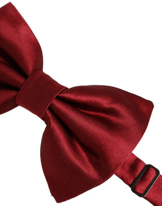 Men Red 100% Silk Adjustable Neck Papillon Bow Tie