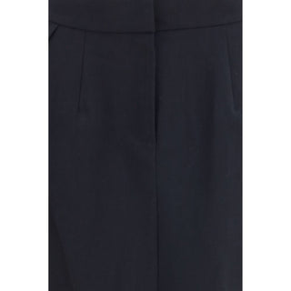 Black Cotton Midi Skirt