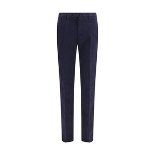 Blue Elastane Casual Pants