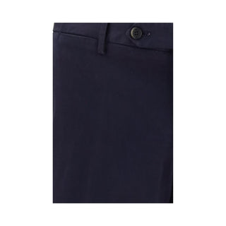 Blue Elastane Casual Pants