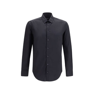 Black Cotton Dress Shirt
