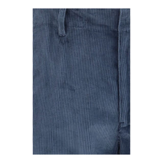 Blue Cotton Casual Pants