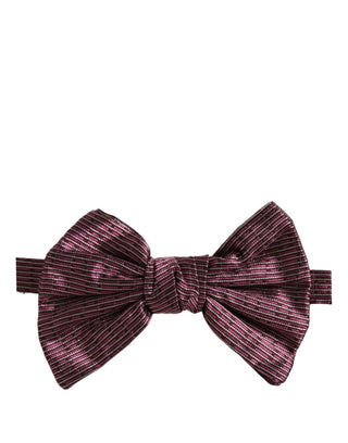 Men Maroon 100% Silk Adjustable Neck Papillon Bow Tie