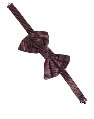 Men Maroon 100% Silk Adjustable Neck Papillon Bow Tie