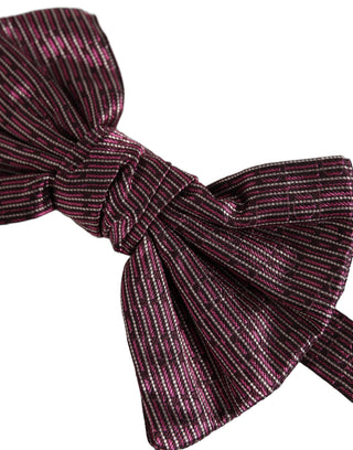 Men Maroon 100% Silk Adjustable Neck Papillon Bow Tie
