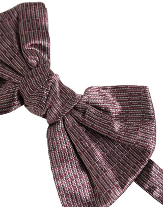 Men Maroon 100% Silk Adjustable Neck Papillon Bow Tie