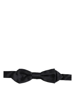 Men Dark Blue 100% Silk Adjustable Neck Papillon Bow Tie
