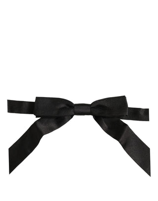 Men Black 100% SIlk Adjustable Neck Papillon Bow Tie