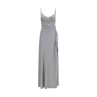Gray Viscose Casual Dress