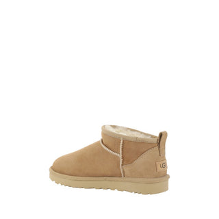 Beige Suede Leather Ankle Boots