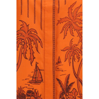 Orange Cotton Pattern Shirt