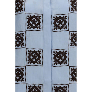 Blue Linen Pattern Shirt