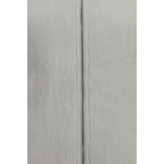 White Polyester Full-Length Jacket