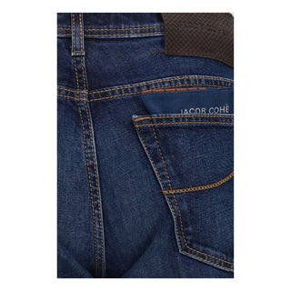 Blue Elastane Tapered Jeans