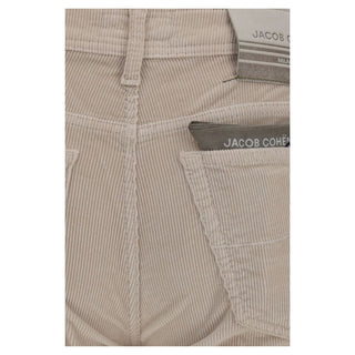 Beige Cotton Casual Pants