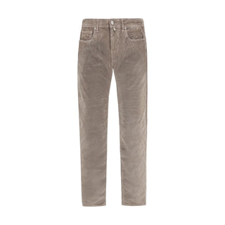 Brown Cotton Casual Pants