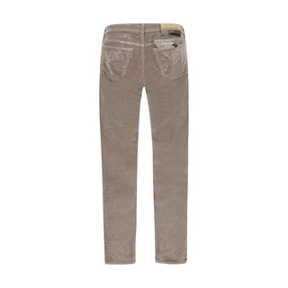 Brown Cotton Casual Pants