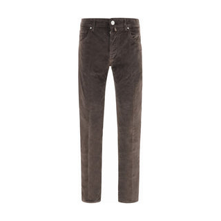 Brown Cotton Casual Pants