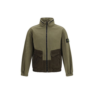Bicolor Cotton Full-Length Jacket