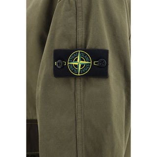 Bicolor Cotton Full-Length Jacket