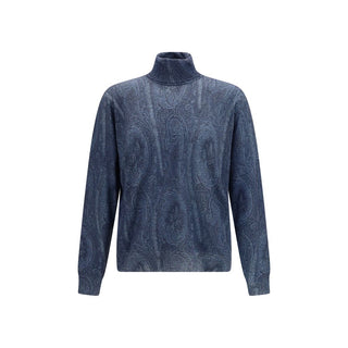 Blue Silk Turtleneck