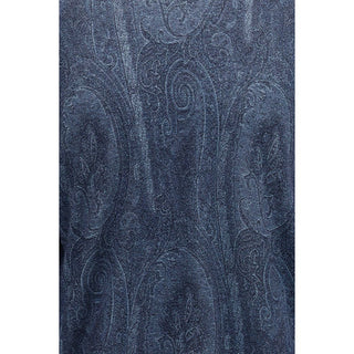 Blue Silk Turtleneck